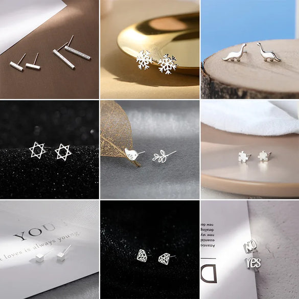 1 Pair Simple Style Letter Snowflake Copper Plated Women's Ear Studs