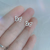 1 Pair Simple Style Letter Snowflake Copper Plated Women's Ear Studs