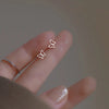 1 Pair Simple Style Letter Snowflake Copper Plated Women's Ear Studs