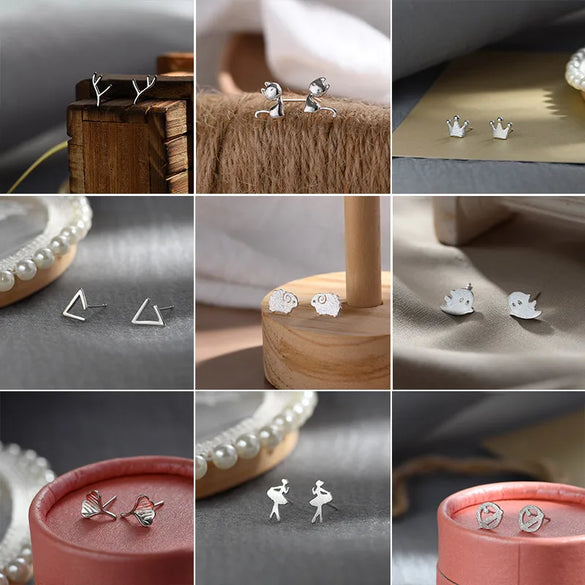 1 Pair Simple Style Letter Snowflake Copper Plated Women's Ear Studs