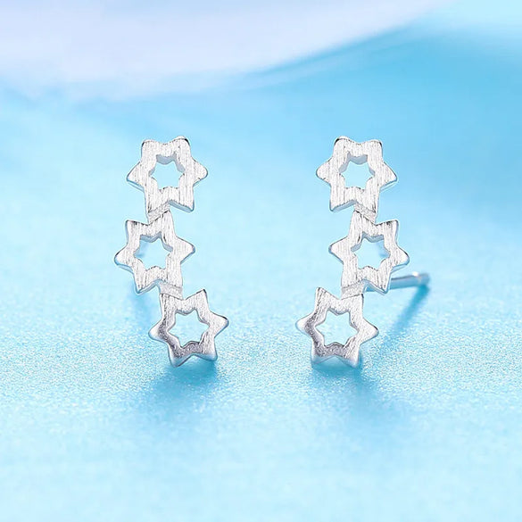 1 Pair Simple Style Letter Snowflake Copper Plated Women's Ear Studs