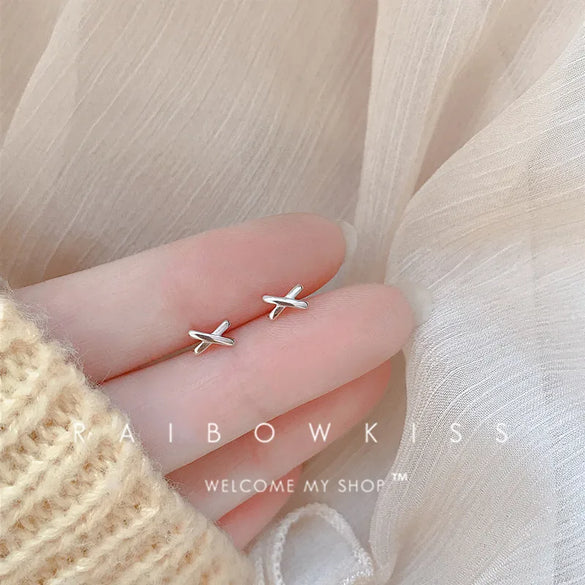 1 Pair Simple Style Letter Snowflake Copper Plated Women's Ear Studs