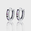 1 Pair Simple Style Multicolor Sterling Silver Inlay Zircon Hoop Earrings