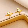 1 Pair Simple Style Ocean 304 Stainless Steel Artificial Pearls 18K Gold Plated Ear Studs