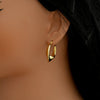 1 Pair Simple Style Oval Pea Plating 304 Stainless Steel 18K Gold Plated Earrings