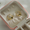 1 Pair Simple Style Oval Pea Plating 304 Stainless Steel 18K Gold Plated Earrings
