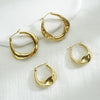 1 Pair Simple Style Oval Pea Plating 304 Stainless Steel 18K Gold Plated Earrings