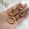 1 Pair Simple Style Oval Pea Plating 304 Stainless Steel 18K Gold Plated Earrings