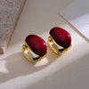 1 Pair Simple Style Oval Plating Copper Earrings