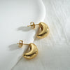 1 Pair Simple Style Pea Stamping Plating 304 Stainless Steel 18K Gold Plated Ear Studs