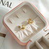 1 Pair Simple Style Pea Stamping Plating 304 Stainless Steel 18K Gold Plated Ear Studs
