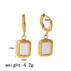 1 Pair Simple Style Quadrilateral Oval Polishing Plating Stainless Steel 18k Gold Plated Drop Earrings