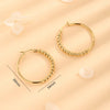 1 Pair Simple Style Round Beaded Polishing Titanium Steel 18K Gold Plated Hoop Earrings