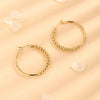 1 Pair Simple Style Round Beaded Polishing Titanium Steel 18K Gold Plated Hoop Earrings