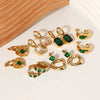 1 Pair Simple Style Round Heart Shape Inlay Titanium Steel Zircon Drop Earrings