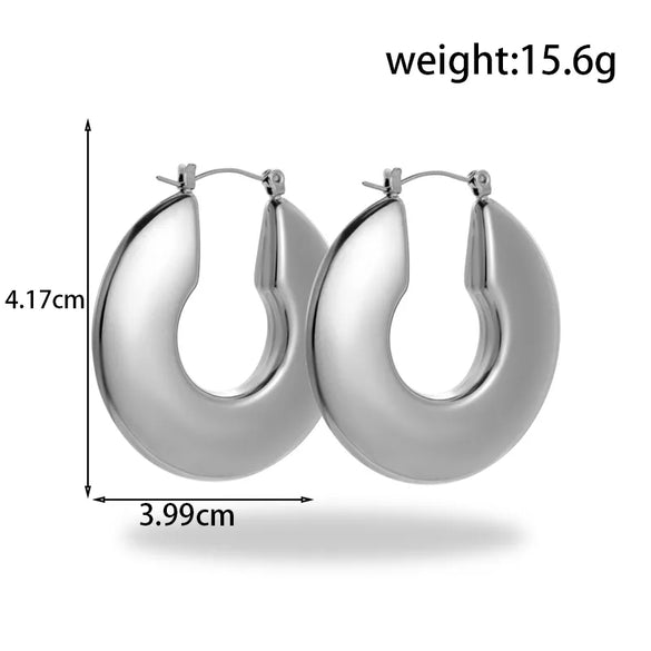 1 Pair Simple Style Round Heart Shape Plating 304 Stainless Steel Earrings