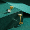 1 Pair Simple Style Round Sterling Silver Plating Inlay Moissanite 14k Gold Plated Rhodium Plated Ear Studs