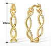 1 Pair Simple Style S Shape Argyle Polishing Plating Sterling Silver Rose Gold Plated White Gold Plated Hoop Earrings