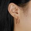 1 Pair Simple Style S Shape Argyle Polishing Plating Sterling Silver Rose Gold Plated White Gold Plated Hoop Earrings