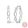 1 Pair Simple Style S Shape Argyle Polishing Plating Sterling Silver Rose Gold Plated White Gold Plated Hoop Earrings