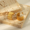 1 Pair Simple Style Semicircle Zebra Irregular Side Stripe 304 Stainless Steel 18K Gold Plated Ear Studs