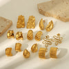 1 Pair Simple Style Semicircle Zebra Irregular Side Stripe 304 Stainless Steel 18K Gold Plated Ear Studs