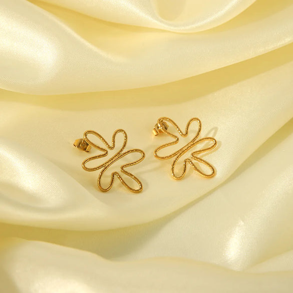 1 Pair Simple Style Semicircle Zebra Irregular Side Stripe 304 Stainless Steel 18K Gold Plated Ear Studs