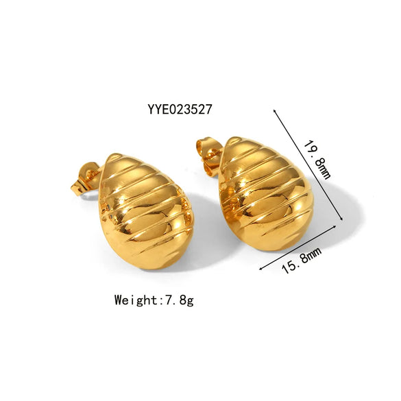 1 Pair Simple Style Semicircle Zebra Irregular Side Stripe 304 Stainless Steel 18K Gold Plated Ear Studs
