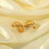 1 Pair Simple Style Semicircle Zebra Irregular Side Stripe 304 Stainless Steel 18K Gold Plated Ear Studs