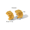 1 Pair Simple Style Semicircle Zebra Irregular Side Stripe 304 Stainless Steel 18K Gold Plated Ear Studs