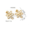 1 Pair Simple Style Semicircle Zebra Irregular Side Stripe 304 Stainless Steel 18K Gold Plated Ear Studs