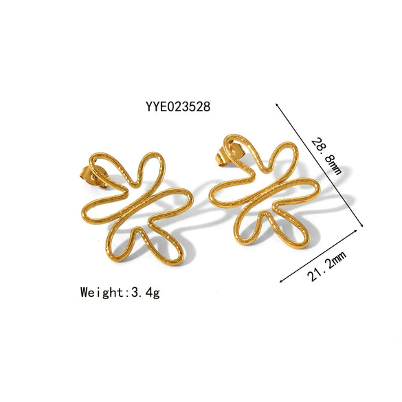1 Pair Simple Style Semicircle Zebra Irregular Side Stripe 304 Stainless Steel 18K Gold Plated Ear Studs