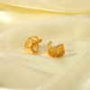1 Pair Simple Style Semicircle Zebra Irregular Side Stripe 304 Stainless Steel 18K Gold Plated Ear Studs