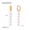 1 Pair Simple Style Shiny Round Zircon 304 Stainless Steel 18K Gold Plated Drop Earrings