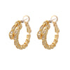 1 Pair Simple Style Shiny Snake Plating Inlay Copper Zircon Earrings