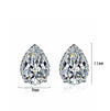1 Pair Simple Style Shiny Water Droplets Inlay Copper Zircon Ear Studs