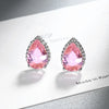 1 Pair Simple Style Shiny Water Droplets Inlay Copper Zircon Ear Studs