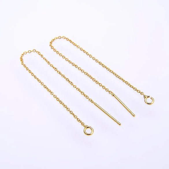 1 Pair Simple Style Solid Color Copper Plating Ear Line