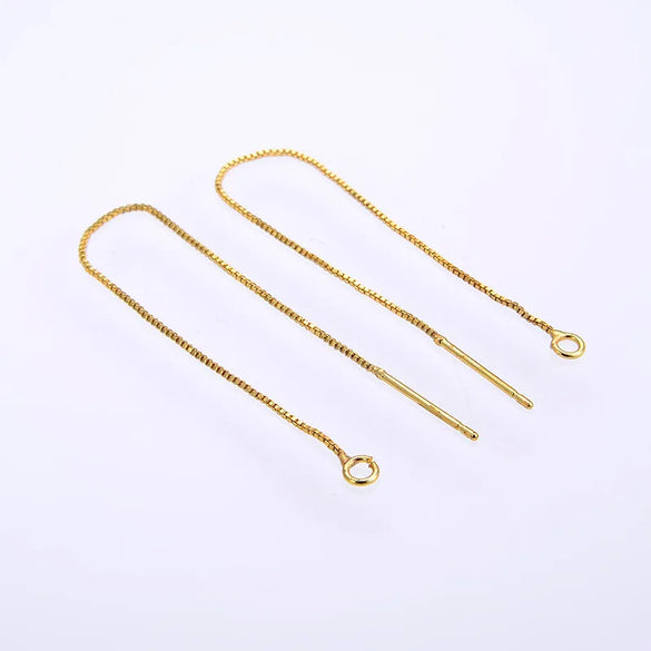 1 Pair Simple Style Solid Color Copper Plating Ear Line