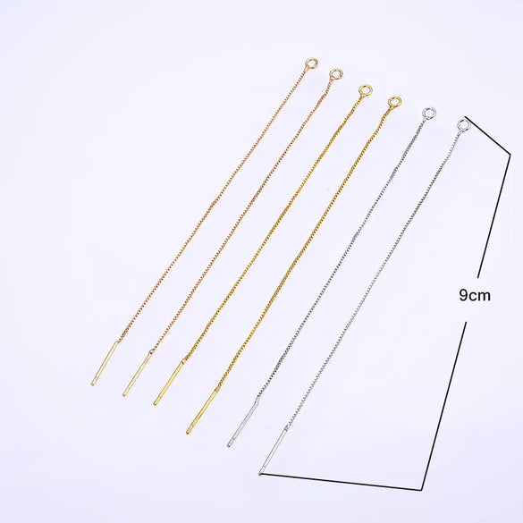 1 Pair Simple Style Solid Color Copper Plating Ear Line