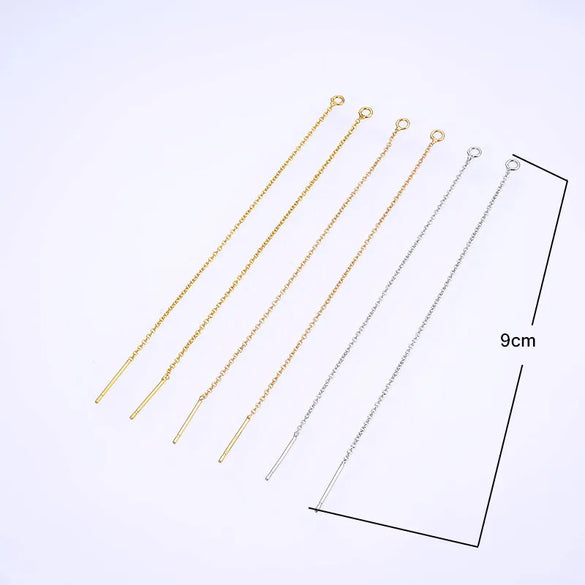 1 Pair Simple Style Solid Color Copper Plating Ear Line