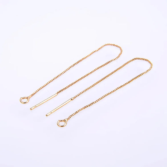 1 Pair Simple Style Solid Color Copper Plating Ear Line
