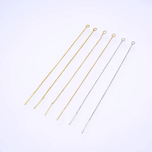 1 Pair Simple Style Solid Color Copper Plating Ear Line