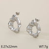 1 Pair Simple Style Solid Color Plating 304 Stainless Steel 18K Gold Plated Ear Studs