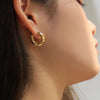 1 Pair Simple Style Solid Color Plating Copper Gold Plated Earrings