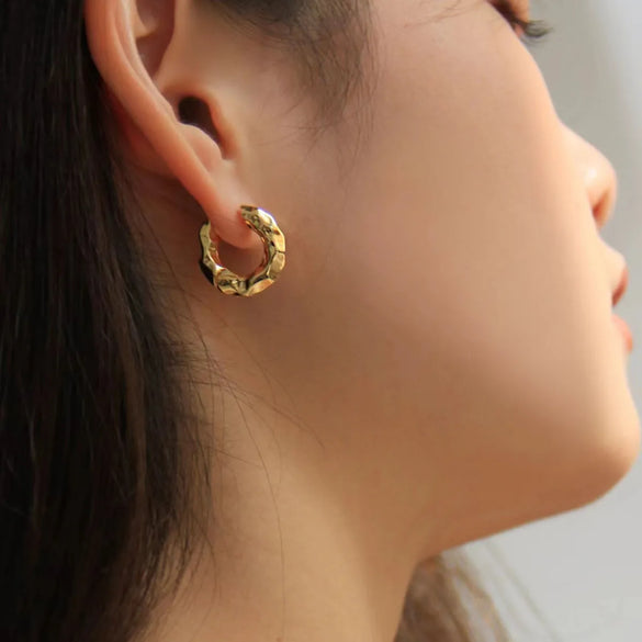 1 Pair Simple Style Solid Color Plating Copper Gold Plated Earrings