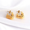 1 Pair Simple Style Solid Color Plating Stainless Steel 18k Gold Plated Ear Studs