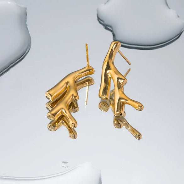 1 Pair Simple Style Solid Color Plating 304 Stainless Steel Ear Studs