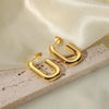 1 Pair Simple Style Solid Color Plating Stainless Steel 18k Gold Plated Earrings