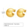 1 Pair Simple Style Solid Color Plating 201 Stainless Steel Gold Plated Ear Studs
